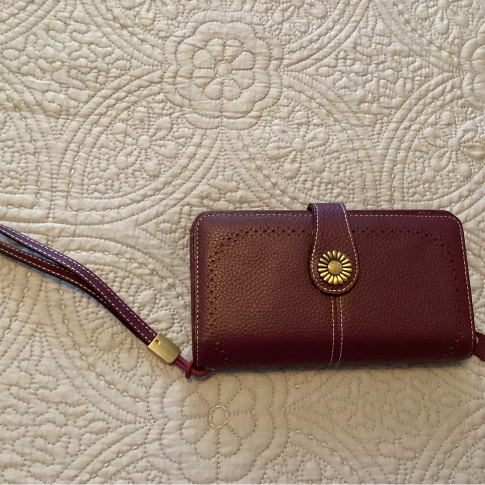 Deep purple genuine leather wallet  NWOT